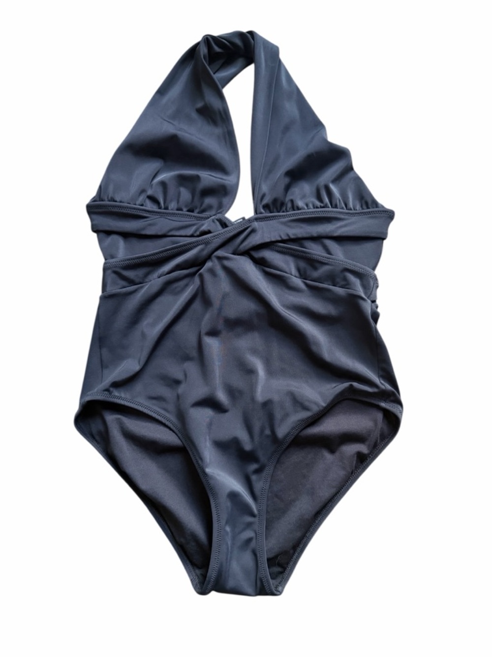 Classic Twist-Front One-Piece Swimsuit - Navy